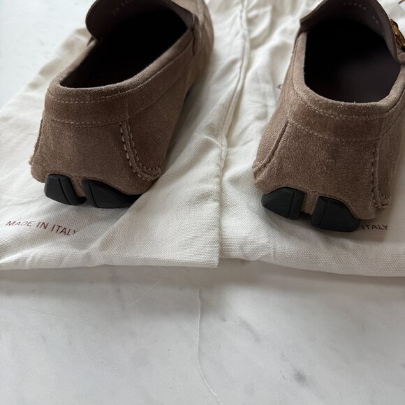 Salvatore Ferragamo Men's Tan Brown Leather Driver Loafers – Size 9EE – Style #Z - Picture 3 of 5